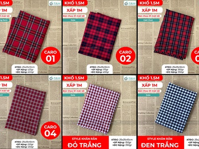 Vải sọc Caro Decor Noel nhiều kiểu [Đa dạng] Khổ 150cm PK-VAI-13